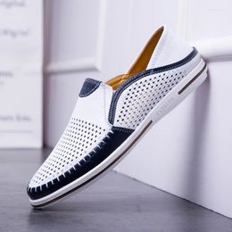 Casual Shoes Summer Penny Loafers Men Classic Genuine Leather Slip-On Flats Mens Driving Man Moccasins Male Flat