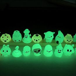 Halloween Luminous Mini Pumpkin Ghost Micro Landscape Ornament Glowing In Dark Miniature Garden Plants Potted Statue Decoration