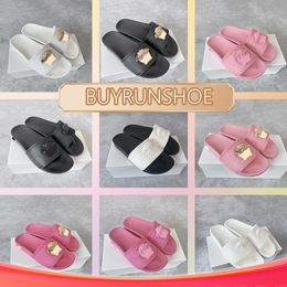 Designer Fashion Women Sandals Leather Slippers Decoration Hot Style classic Summer WHITE black 2024 35-45 Beach daily