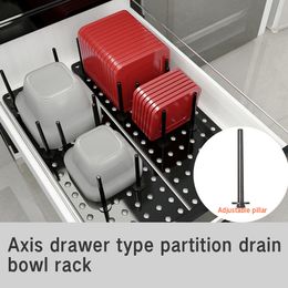 Telescopic Dish Plate Drying Rack Bowl Pot Lid Storage Holder Adjustable Kitchen Organiser Drawer Separated Dish Drying Rack