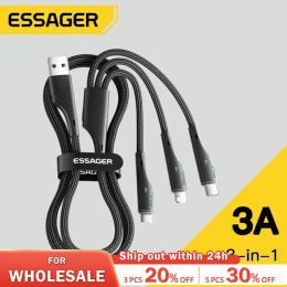 Essage 3 in 1 USB Cable Micro USB Type C Fast Charger Micro USB Type C Data Cable For IP 14 13 Samsung Xiaomi Huawei