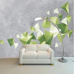 Wallpapers Milofi Custom 3D Geometric Graphics Large TV Background Wallpaper Mural