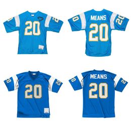 Stitched football Jerseys 20 Natrone Means 1994 mesh Legacy Retired retro Classics Jersey Men women youth S-6XL