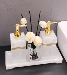 Bath Accessory Set Bathroom Accessories 500ml Soap Dispenser Toothbrush Holder Kit Home Decoration Dish Tissue Boxes Toothpick9531897