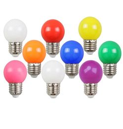 Pack of 10 2W E27 LED Coloured Light Bulb Mini Globe Bulbs for Indoor Outdoor Decoration Strings4132692