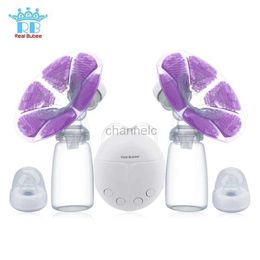 Breastpumps Baby Feeding Bottle Real Bubee Single Double Electric Breast Pump Baby Breast Feeding Infant Nipple USB Breast Pumps For Mother 240413