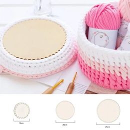 Crochet Basket Base 10/15/20/25Cm Wooden Hand-Woven Blank Frame Bottom Board DIY Bag Storage Basket Accessories Knitting Crafts