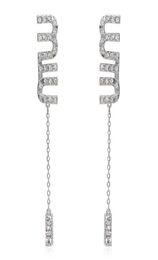 Stud with full package Me20210003 Miu full drill letter long bar Earrings2392409