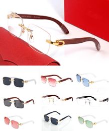 white buffalo horn glasses sunglasses men women brand france famous plastic glass rimless wooden bamboo eyeglasses gold metal squa2380783