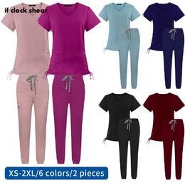 Short Sleeved Pet Clinic Scrubs Uniforms Dental Clinic Nursing Uniform Medical Sets Women and Men Hospital Surgical Work Clothes