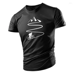 Men's T Shirts Mountain Bike Heartbeat Funny Biker Shirt Oversized Custom Short Sleeve Mens Bicycle Cycling T-shirt Fashion Normal
