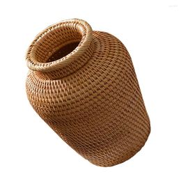 Vases Rattan Vase Flower Basket Wedding Flowerpot Weaving Decorations Po Prop Succulent Plants Sundries Container Dry