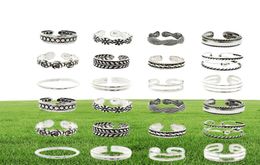 24pcsset Open Toe Rings Silver Plated Toe Rings Fashion Beach Jewelry Accessories Bohemia Style Feet Toe Rings1963552