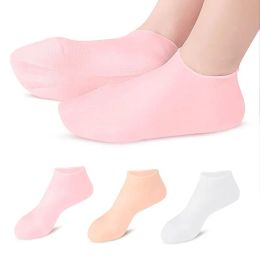 1Pair Feet Care Socks Spa Home Use Silicone Moisturising Gel Heel Socks Cracked Foot Skin Care Protectors Anti Cracking Tools