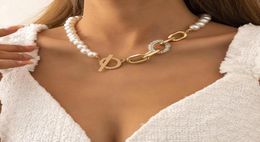 Necklace Designer Toggle Clasp Choker Necklace For Women Fashion Summer White Imitation Pearl Necklaces 2021 Trend Elegant Weddi259807348