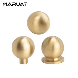 MARUAT Brass Antique Drawers Handle Cabinet Knobs Kitchen Storage Furniture Handles Round Solid Dresser Table Closet Knob Nordic