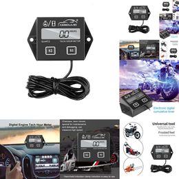 New 2024 Auto Electronics Timers Motorcycle Engine Tach Hour Metre Gauge Digital LCD Display Tachometer For Moto Marine Boat Motor Stroke Engine Car