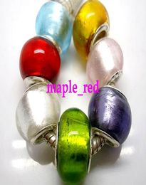 50PCS mixed Fashion Pure Foil Gold European Style Lampwork Glass Beads fit Charm Braceleten gros en vrac Prix bas8524156