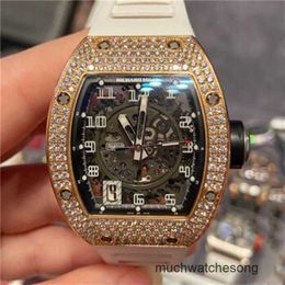 Mens Swiss Luxury Watches Richardmills Mechanical Watch Chronograph Mens Series Rose Gold Platinum Full Hollow Automatic Mechanical Mens Watch Rm010 Rose Go 3T58