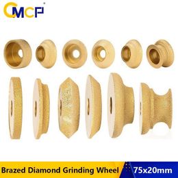 CMCP Dry Vacuum Brazed Diamond Grinding Wheel Edge Profile Grinding Disc 13-41mm Angle Grinder Bore 3inch/75mm