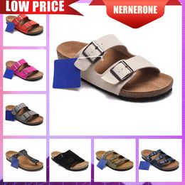 Designer Slippers slides sandals Summer Flats Sexy real leather platform Shoes Ladies Beach Slides 2 Straps Adjusted Gold Buckles luxury high quality comfort
