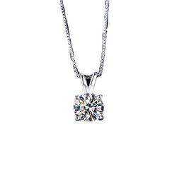 White 6mm8mm Lab Diamond Solitaire Pendants Necklace 925 Sterling Silver Choker Statement Necklaces Women Fashion Jewelry XN1178146210