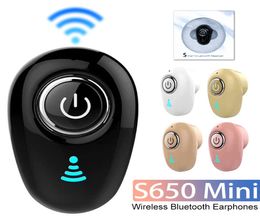 S650 Mini Bluetooth Earphone Wireless Business Headset BT41 Earbuds with Mic Stereo Headphones with Retail Box4983259