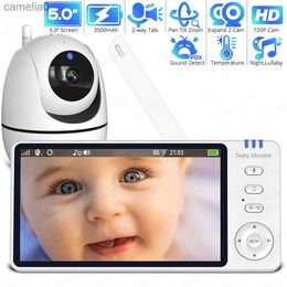 Baby Monitors 5-inch video baby monitor 720P with pan tilt zoom monitoring baby camera two-way walkie talkie automatic night vision baby nanny monitorC240412
