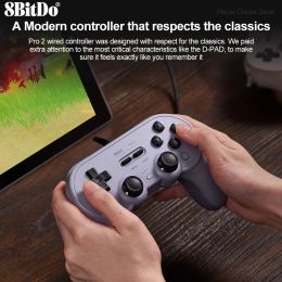 8BitDo Pro 2 Wired Gamepad for Nintendo Switch PC Gamepad RetroPie Raspberry Pi Ultimate Software Adjustable Hair Triggers