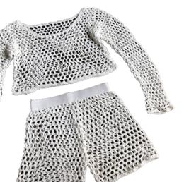 Women Crochet Swim Shorts Knit Hollow Out Bottoms Bikini Cover Up Shorts Beach Fishnet Pants Summer Swimsuit Swimwear5520130