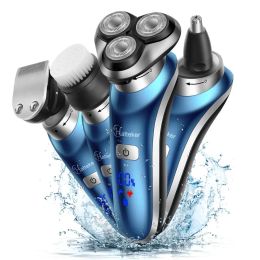 Shavers HATTEKER Rotary Electric Shaver 4 in 1 Facial Electric Razor USB Rechargeable Men's Grooming Kit Beard Shaving Machine