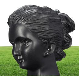 Boutique Counter Black Resin Lady Figure Mannequin Display Bust Stand Jewellery Rack for Necklace Pendant Earrings 6895442