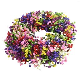 Decorative Flowers Seasonal Decoration Weddings Garlands Gypsophila Wreaths 40cm/15.75inch Colorful For Front Door Parties Plants