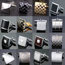 High Quality Cufflinks Luxury Cuff Links Mens French Square Button Shirts Accessories Business Jewellery 240320