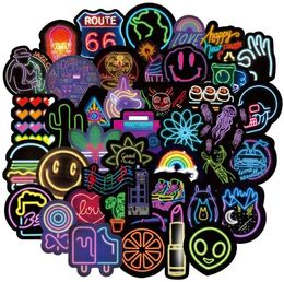 103050PCS Cool Neon Light Graffiti Stickers DIY Motorcycle Travel Luggage Phone Guitar Fridge Laptop Fun Kids Sticker Decal Car4379364