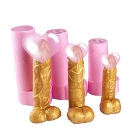 Men Penis Shaped Silicone Mould Soap 3D Adults Mould Form For Cake Decoration Chocolate Resin Gypsum Candle Sexy Large Male Organ H7160719