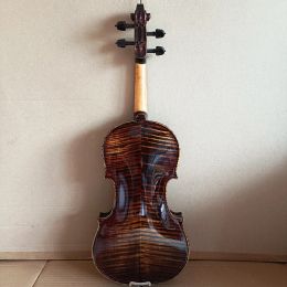 High-grade cashew paint flame Handmade Violin 4/4 retro Dark brown Stradivari Student Maple Violin professional Musical Instrume