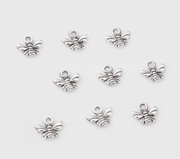 200Pcs alloy Bee Antique silver Charms Pendant For necklace Jewelry Making findings Craft 11x10mm4579209