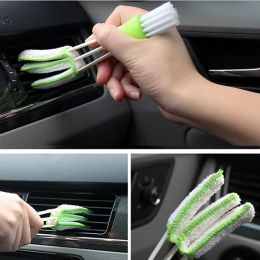 Car Air Vent Double Head Cleaning Brush Car Air Conditioner Vent Brush Microfibre Car Grille Dashboard Auto Interior Accessories
