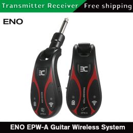 Cables Eno Epwa Guitar Wireless System Rechargeable Audio Transmitter Receiver Uhf 6.35mm Plug for Guitar Amplifier Guitar Accessories