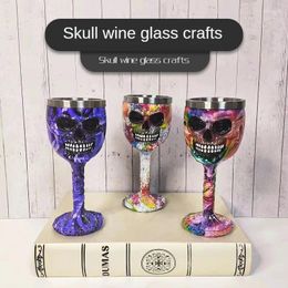 Decorative Figurines Resin Wine Goblet Stainless Steel Beer Mug Glass Halloween Party Cups For Home Cocktail Bar Kitchen Decor Drinkware