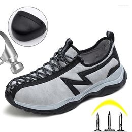 Casual Shoes Safety Men Steel Toe Men's Puncture Proof Anti-skidding Male Protective Footwear Work Man Boots Breathabl