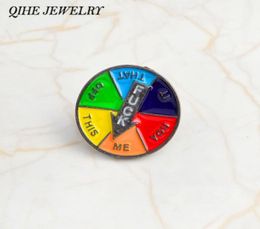 Spinning decision enamel Brooches pin lapel Badges Backpack Hats Funny Accessories5648919