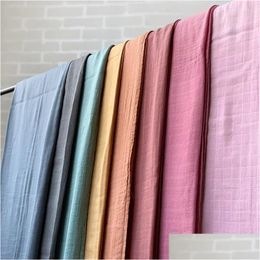 Blankets Swaddling 120X120Cm Bamboo Baby Ddle Solid Plain Colour Born Cotton Gauze Blanket Muslin Bath Towel Drop Delivery Kids Materni Otiwm