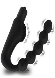yutong Silicone 10 Speeds Anal Plug Prostate Massager Vibrator Butt Plugs 5 Beads Toys for Woman Men Adult Product Shop o1577535