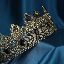 Baroque Alloy Headband Crystal Crown Vintage Crown Head Jewellery Bridal Wedding Hair Accessories