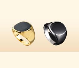 Fashion High Quality Men Black Ring White Gold 18k Gold Rose Gold Plated Party Jewelry7484292