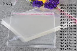 100pcs Clear Self Sealing Cellophane Bags Resealable Plastic OPP Display bag for toy gift Large Self Adhesive bag Plastic Baggie16469211
