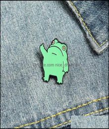 PinsBrooches Jewellery Frog Enamel Brooches Pin For Women Fashion Dress Coat Shirt Demin Metal Brooch Pins Badges Promotion Gift 2023347576