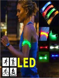 Led Poms Silicone Reflective Armband Light Night Safety Warning Sports Running Shoe Clips Bracelet Toys8143670